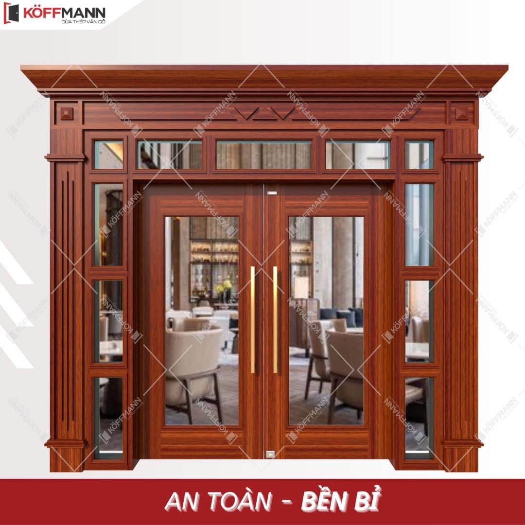 BÁO GIÁ CỬA THÉP VÂN GỖ KOFFMANN BẢO NGUYÊN NGHỆ AN MỚI NHẤT